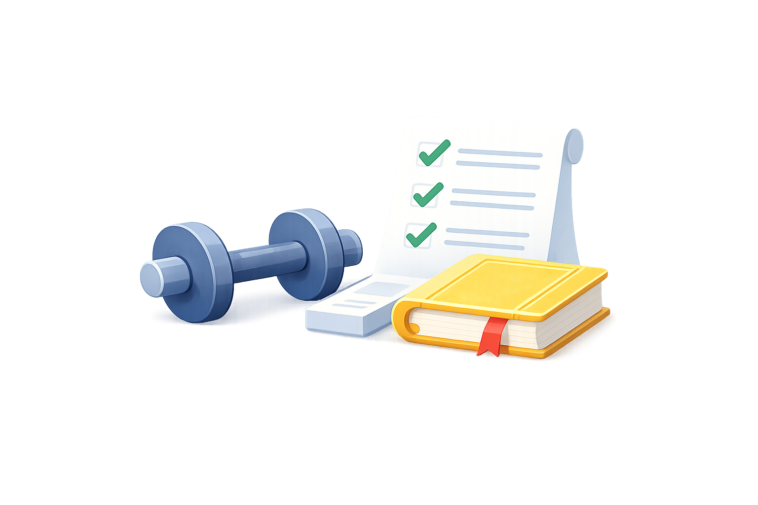 Countable tracking illustration - weights and books